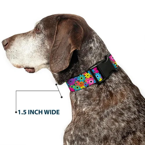 Vista 7 de Buckle-Down Collar de clip de plástico, flor de flor, 1 pulgada de ancho, se adapta a cuello de 9 a 15 pulgadas, pequeño
