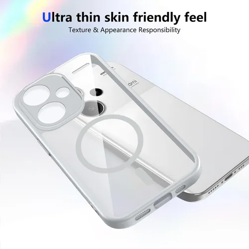 Vista 280 de Funda magnética transparente compatible con Xiaomi 17T, color negro 2 en 1 PC + TPU cubierta de teléfono a prueba de golpes, carcasa protectora