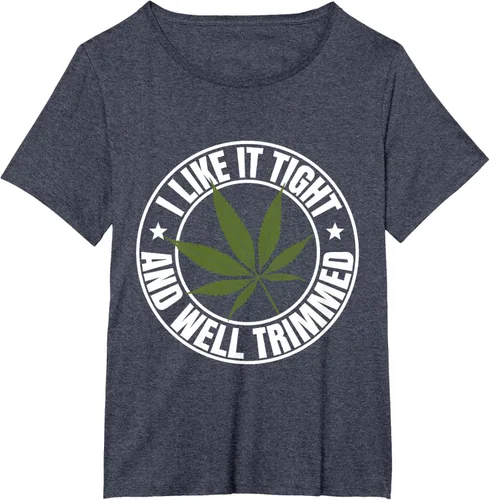 Vista 55 de Weed Cannabis Medical Marihuana I Like It Camiseta ajustada y recortada, Negro, S