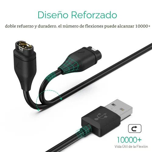 Vista 6 de AWINNER Compatible con el cable cargador Garmin Watch (paquete de 2)