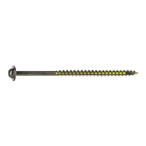 Vista 8 de Tornillos blancos SaberDrive #9 x 1-1/2" para gabinete, 1 libra, aprox. 143 piezas, tornillos de madera duraderos, rosca dentada para una fijación
