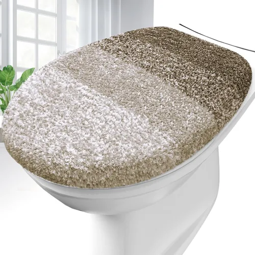 Vista 26 de OLANLY Funda de asiento de inodoro de microfibra suave para baño, cubiertas de asiento lavables a máquina, 17.5x15 pulgadas, con respaldo de goma