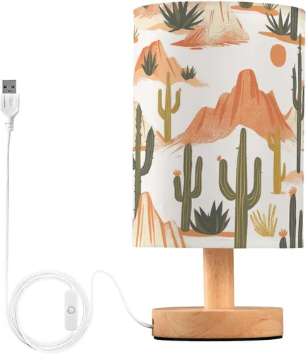 Vista 30 de Bedside Table Lamp Cute Highland Cow Animal Nightstand Lamp with Wood Desk Lamps for Bedroom Living Room Nursery Office Home Decor