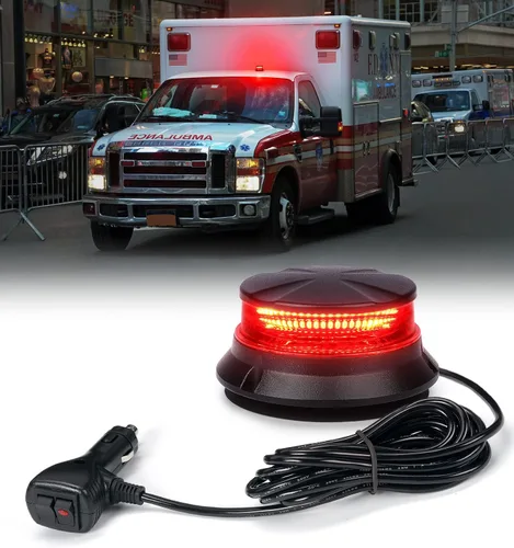 Vista 10 de Xprite Luz de Baliza LED Giratoria, Luces Estroboscópicas Súper Brillantes de 4.5 Pulgadas para Montacargas con Base Magnética para Camión