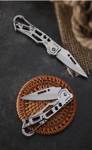 Vista 2 de Cuchillo plegable, 2 piezas, mini cuchillo de bolsillo para hombres y mujeres, utilizado para cortar cuerdas, cajas de papel y frutas, fácil