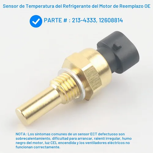 Vista 2 de Sensor de temperatura del refrigerante, sensor de temperatura ECT reemplaza 213-4333, 12608814 Compatible con Buick Cadillac Chevy GMC - CTS