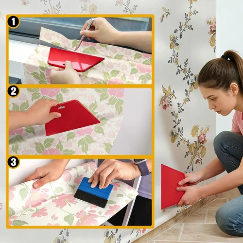 Vista 5 de tiptopcarbon Kit de Papel Tapiz Herramienta Alisadora de Papel Tapiz Herramientas de Papel Tapiz para Despegar y Pegar en Papel de Contacto Colgante