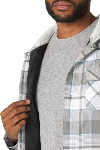 Vista 3 de Wrangler Authentics - Chaqueta estilo camisa, de franela, acolchada, con capucha, para hombre, de manga larga