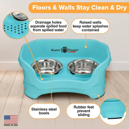 Vista 4 de Neater Pet Brands Neater Feeder Deluxe Cuencos para Perros Elevad os a Prueba de Derrames para Perros Pequeños Menos de 19 lbs, Fabricado en EE.UU.