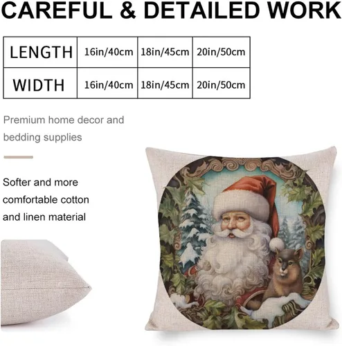 Vista 8 de Hellote - Funda de cojín de lino para sofá, dormitorio, automóvil, 16 x 16 pulgadas, decoración de invierno para el hogar Patrón 1