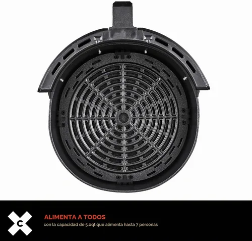Vista 4 de CRUX Freidora de aire digital de 6 cuartos de galón con sartén antiadherente extraíble apta para lavavajillas y bandeja para crujir, temporizador