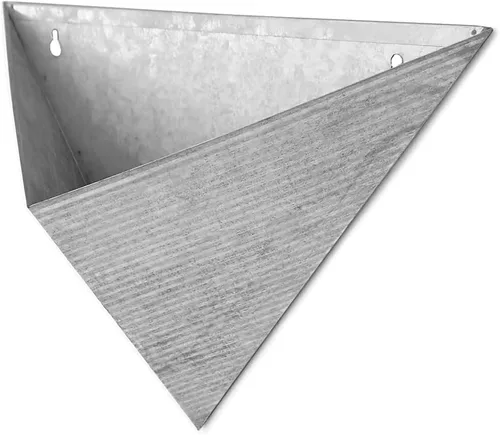 Vista 3 de Vandue Modern Home - Maceta triangular de acero galvanizado de acero galvanizado y zinc para suculentas/hierbas, recipiente para macetas