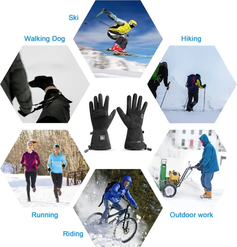 Vista 6 de day wolf Heated Glove Liners Electric Gloves for Men Women Rechargeable Battery Hand Warmer for Winter Sports Snow Biking Riding Skiing Cycling