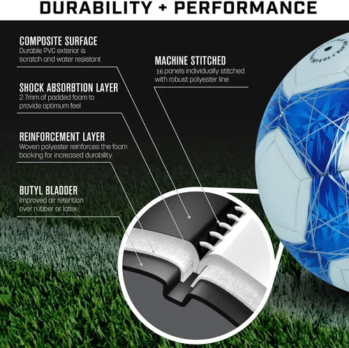 Vista 6 de Balón de fútbol iluminado que brilla en la oscuridad, tamaño 3/4/5 con agujas y pelota de bombeo para hombres, jóvenes y adultos, juegos nocturnos