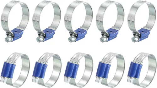Vista 7 de uxcell Abrazaderas de manguera de engranaje helicoidal, ajustable de 5/16 a 9/16 pulgadas (0.315-0.551 in) de rango de metal para tubería