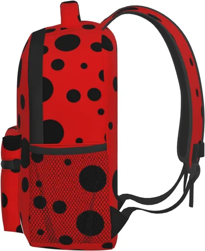 Vista 3 de Mochila infantil para niños y niñas, talla única , catarina de lunares