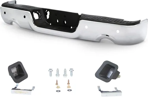 Vista 13 de SOCKIR Conjunto de parachoques de paso trasero con revestimiento antióxido Compatible con 2002-2008 Dodge Ram 1500 2003-2009 Ram 2500 3500 Pickup
