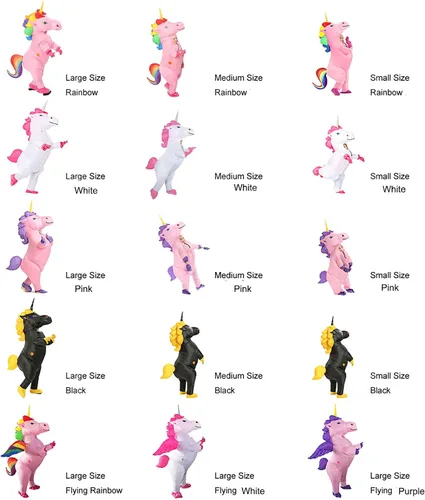 Vista 7 de JYZCOS Adult Size Unicorn Inflatable Costume for Halloween Party Full Body Unisex Blowup Suit