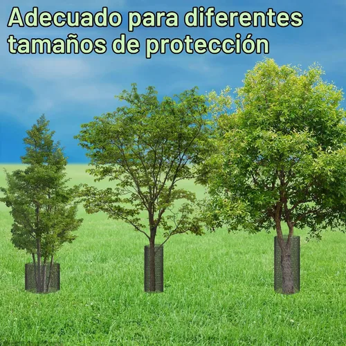 Vista 5 de Watayo Protectores de Tronco de Malla de Árbol de 20 Pies - Protector de Corteza de Árbol - Protector de Árbol de Red Flexible con 100 Piezas