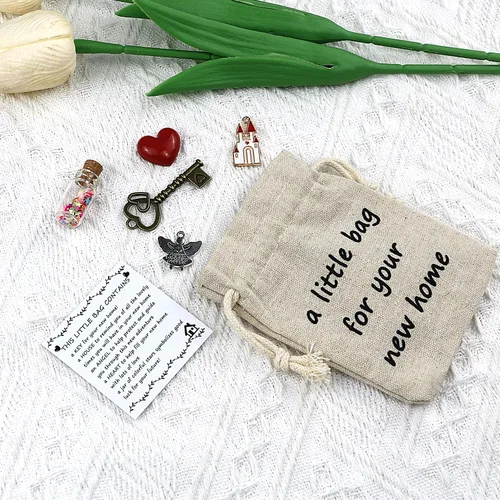 Vista 5 de LUOKIFUR Bolsa pequeña para inauguración de la casa de la nueva casa, recuerdo en movimiento, accesorios de ángel clave, regalo, regalo