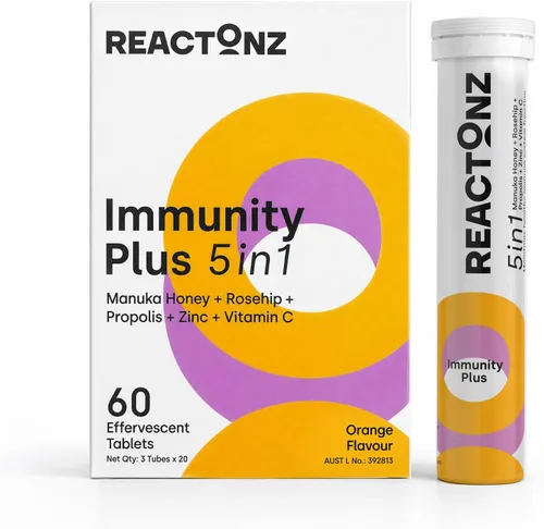 Vista 12 de Inmunidad Plus 5 en 1 - Suplemento inmunológico y antioxidante - Vitamina C, zinc, miel de manuka, rosa mosqueta y propóleos - Sabor natural