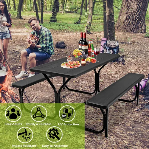 Vista 6 de Mesa de picnic al aire libre, negro