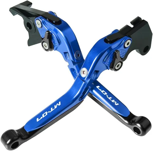 Vista 9 de LANQIAN Juego de palancas de embrague de freno plegable CNC extensible para MT07 2014-2023 Negro CNC 6061 Aluminum Brake Clutch Levers and handle