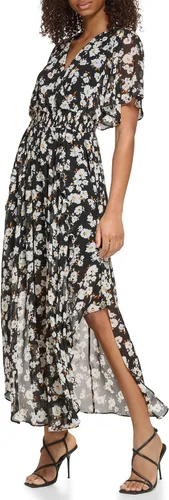 Vista 3 de Karl Lagerfeld Paris Womens Floral V-Neck Dress