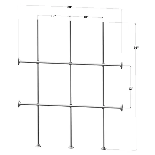 Vista 2 de Side and Bottom Lab Frame Monkey Bars Stand Kit (Aluminum, 4 Foot)