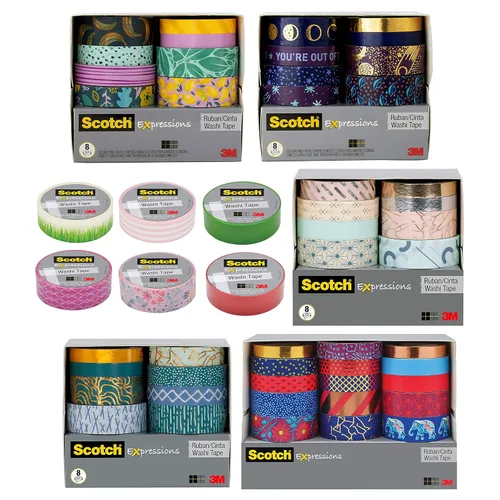 Vista 3 de Scotch Expressions Washi - Cinta para manualidades, 0,59 x 393 pulgadas (patrón expresivo)