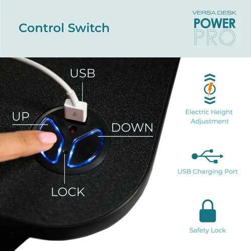 Vista 4 de Convertidor VersaDesk eléctrico para computadora de escritorio. Convierte con facilidad un escritorio en un escritorio con soporte para utilizar