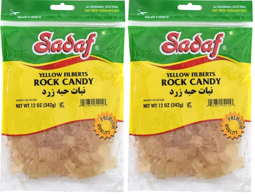 Vista 3 de Sadaf Rock Candy Plain Filberts – Caramelo de roca simple con avellanas – Caramelo de roca para té y bebidas – Rocas saborizantes de alimentos