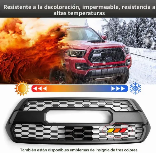 Vista 8 de Emblema de rejilla frontal tricolor para Tacoma 4 Runner Tundra Sequoia Rav4 Highlander (amarillo/naranja/rojo)