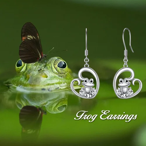 Vista 24 de POPKIMI Bonitos aretes colgantes de animales, joyería de animales, regalos de cumpleaños y Navidad para mujeres, aretes de ópalo de cristal de plata