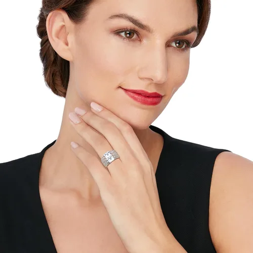 Vista 2 de Ross-Simons Anillo tejido de topacio azul cielo de 220 quilates en plata de ley topacio