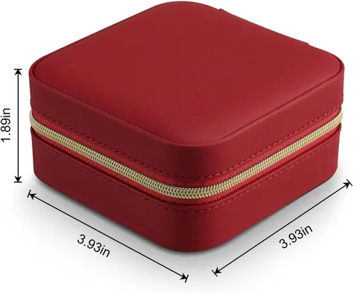 Vista 2 de Caja organizadora de joyas con espejo, artículos esenciales de viaje para mujeres y niñas, el mejor regalo para hija, novia, mamá, pequeña caja