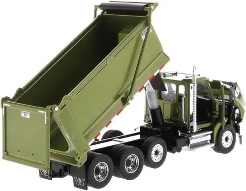Vista 9 de 1:50 Western Star Tándem con eje empujador y carrocerías buey vertedero de estampida – Capó de apertura, motor diesel Detroit, puertas de apertura