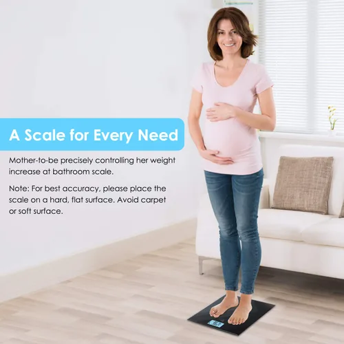Vista 3 de himaly Báscula digital de peso corporal, báscula de baño recargable tipo C con tecnología Step-On, pantalla de luz trasera, escala de peso digital
