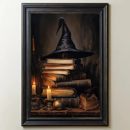Vista 9 de Lienzo de cuervo para pared, imágenes de cuervo negro, arte de pared gótico de cuervo, arte gótico vintage, pintura de academia oscura, obra de arte