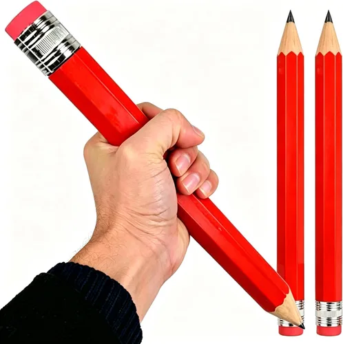 Vista 4 de Nice purchase Big Pencils For Kid Giant Wooden Jumbo Pencil So Cool (3 pack(orange-yellow))