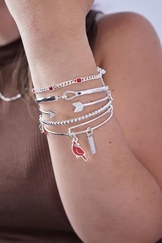 Vista 4 de Alex and Ani Pulsera Brazalete con Dije Dúo Cardinal 'Strength
