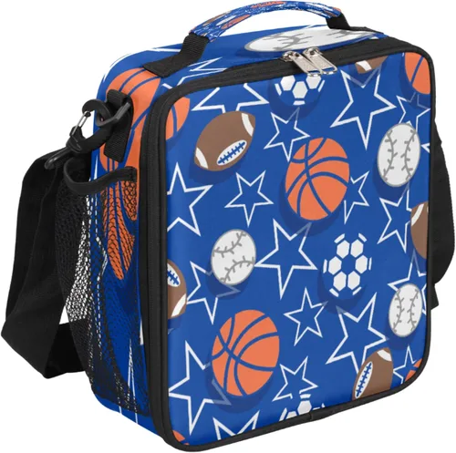 Vista 16 de Lonchera personalizada con nombre, lonchera personalizada de baloncesto, bolsa de almuerzo aislada personalizada, bolsa de preparación de comidas A