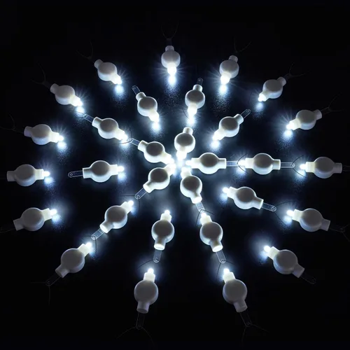 Vista 4 de Faroles de papel que funcionan con pilas, luces LED colgantes con alambre, iluminación floral brillante para exteriores, interiores, bodas