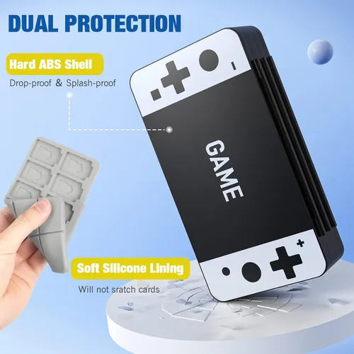 Vista 4 de MoKo Funda de 72 tarjetas de juego compatible con Nintendo Switch OLED 2021SwitchSwitch Lite, funda de soporte para juegos Switch para tarjetas