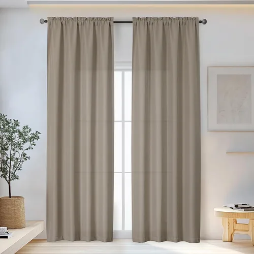 Vista 79 de OWENIE Bob Juego de 2 Paneles de Cortinas Negras de Cocina para Ventanas de 36 Pulgadas de Largo, Cortinas Cortas de Café con Textura de Lino