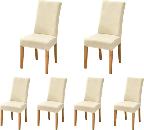 Vista 14 de SoulFeel Juego de 4 fundas para sillas de celosía, extraíbles y lavables, elásticas de elastano jacquard Parsons para silla de comedor, fundas