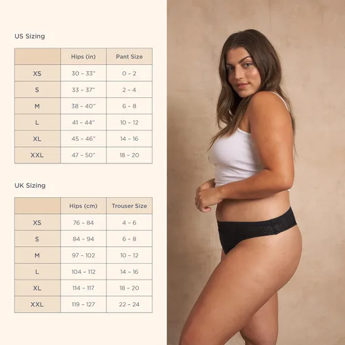 Vista 5 de saalt Reusable Period Underwear - Comfortable, Thin, and Keeps You Dry from All Leaks (Lace Thong)