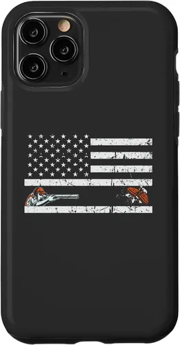 Vista 27 de Funda para iPhone 16 Orgullosa Bandera Americana Retro - Skeet Trap Clay Shotgun Shooting Case