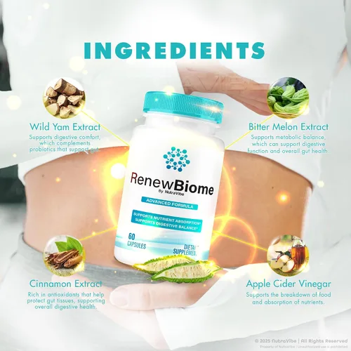 Vista 5 de (2 unidades) Renueva la piel y el intestino del bioma - Fórmula RenewBiome Skin & Gut Harmony con ingredientes limpios inspirados en semillas de uva