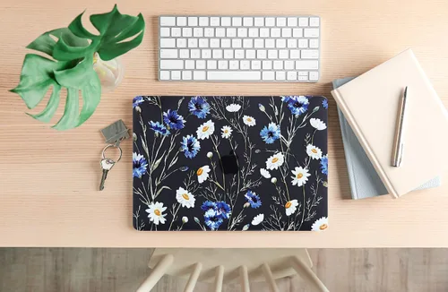 Vista 7 de Funda para MacBook Air de 13 pulgadas (modelo: A1466 y A1369, versión 2010-2017), efecto 3D, cubierta dura transparente negra mate y cubierta